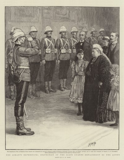 De Ashanti Expeditie, Inspectie van het Detachement van de Scots Guards door de Koningin door Henry Marriott Paget